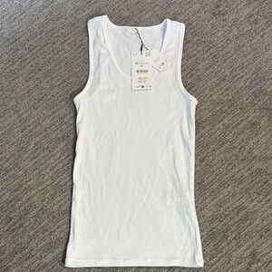 Zara White Sleeveless Women's Top medium NWT scoop neck